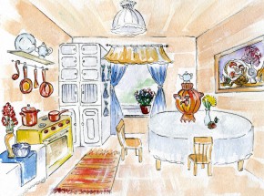 Кухня в ретро стиле - картинка					№11658