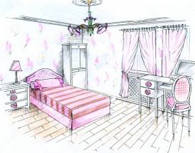 Розовая спальня - картинка					№9715
