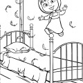 Маша прыгает на кровати - раскраска №33