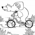Медведь на велосипеде - раскраска №36