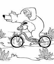Медведь на велосипеде - раскраска					№36