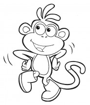 Веселая обезьянка - раскраска					№53
