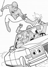 Человек паук преследует грабителей - раскраска					№75