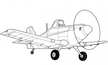Военный-самолет - раскраска					№173