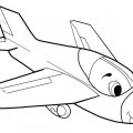 Мультяшный самолет с мордочкой - раскраска №174