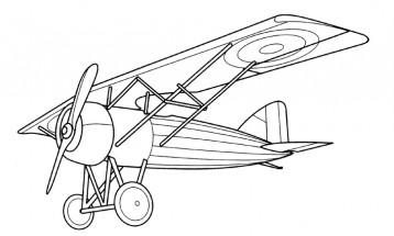 Самолет аэроплан ретро - раскраска					№176