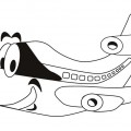 Смешной мультяшный самолет - раскраска №181