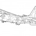 Военный грузовой самолет - раскраска №183