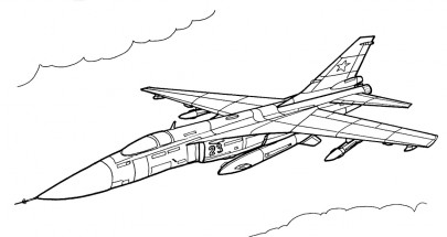 Самолет тактический истребитель - раскраска					№188