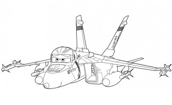 Самолет авиатачки - раскраска					№196