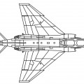 Самолет военный вид сверху - раскраска №198