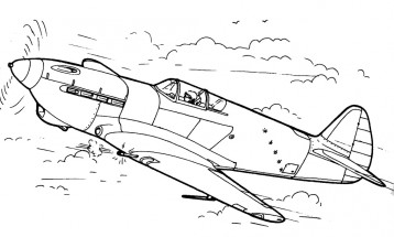 Самолет истребитель - раскраска					№200