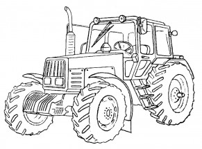 Трактор красивый - раскраска					№218