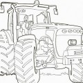 Трактор с водителем - раскраска №222