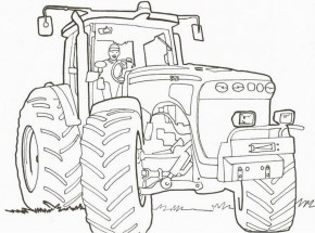 Трактор с водителем - раскраска					№222