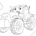 Трактор симпатичный - раскраска №224