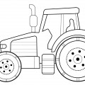Трактор среднего размера - раскраска №226