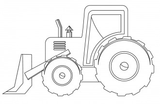 Бульдозер трактор - раскраска					№251