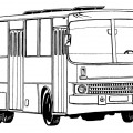 Автобус пассажирский - раскраска №252