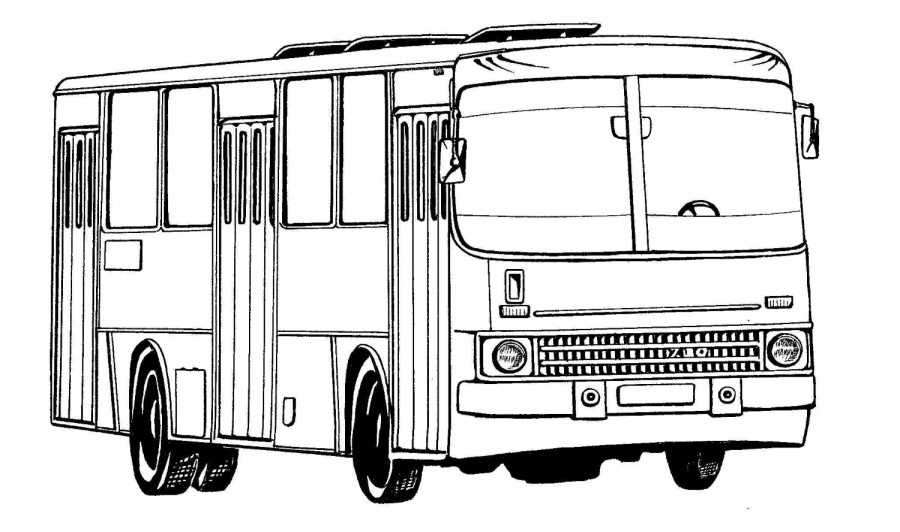 Автобус пассажирский - раскраска №252