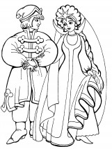 Сказка о царе салтане знакомство с невестой - раскраска					№364