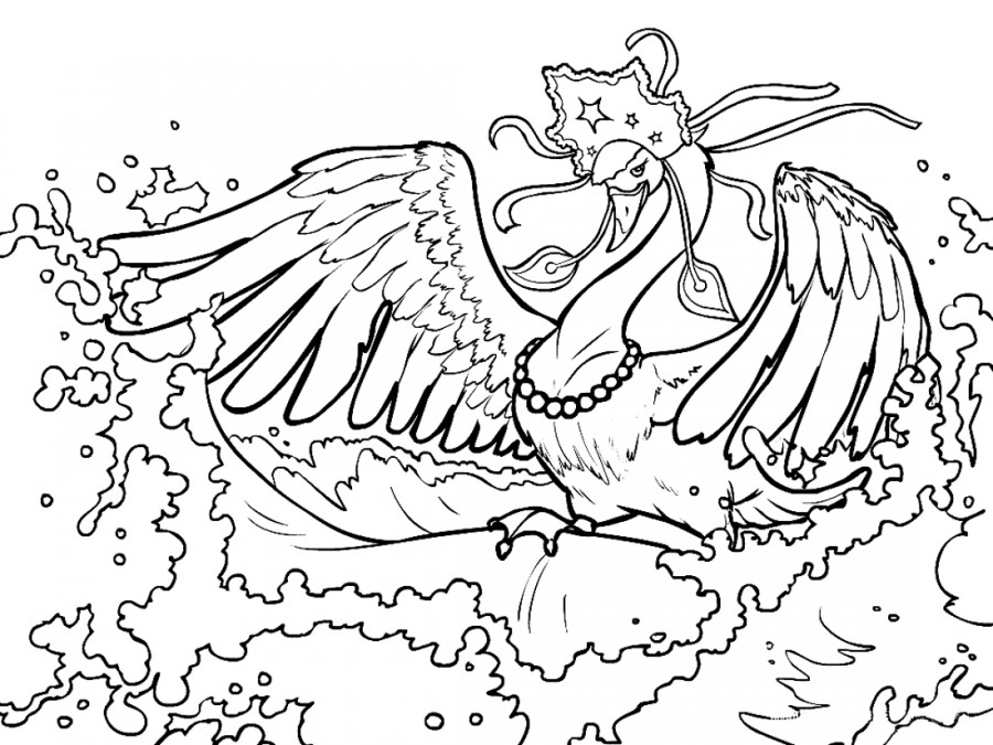 Царевна Лебедь в виде птицы - раскраска №366