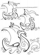 Ветер по морю гуляет из сказки о царе Салтане - раскраска					№369