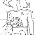 Печь прячет детей от Гусей Лебедей - раскраска №482