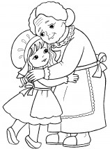 Красная Шапочка и бабушка - раскраска					№489