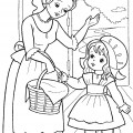 Красная Шапочка и мама с пирожками - раскраска №490