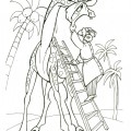 Айболит лечит жирафа - раскраска №581