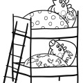 Свинка Пеппа и Джордж на кроватях - раскраска №618