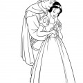 Принц и Белоснежка обнимаются - раскраска №641