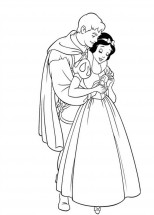 Принц и Белоснежка обнимаются - раскраска					№641