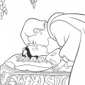 Принц пробудит Белоснежку поцелуем - раскраска №647