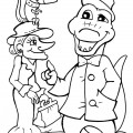 Крокодил Гена и старуха Шапокляк - раскраска №691