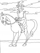 Иван Царевич на коне - раскраска					№702