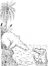 Медведь говорит с крокодилом - раскраска					№766