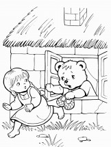 Маша бежит от медведей - раскраска					№771