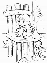Маша забралась на медвежий стул - раскраска					№774