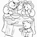 Медведи ищут кто ел из их мисок - раскраска №780
