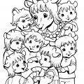 Мама с козлятами - раскраска №816