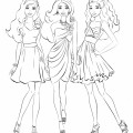 Три подружки Барби - раскраска №878