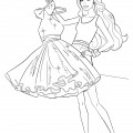 Барби примеряет новое платье - раскраска №889