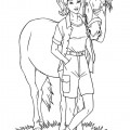 Барби с лошадью - раскраска №896