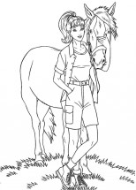 Барби с лошадью - раскраска					№896