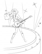 Принцесса Барби рок-звезда - раскраска					№902