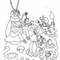 Тараканы пьют чай у Мухи Цокотухи - раскраска №914