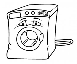 Грустная стиральная машинка - раскраска					№919