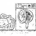 Стиральная машина автомат в ванной - раскраска №926